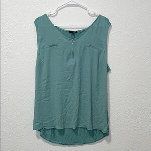 Papermoon Teal Relaxed Zip Front Tank Top